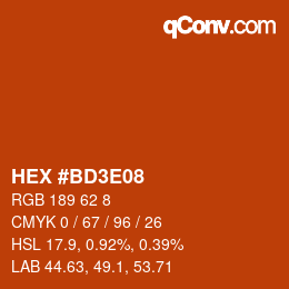 Color code: HEX #BD3E08 | qconv.com