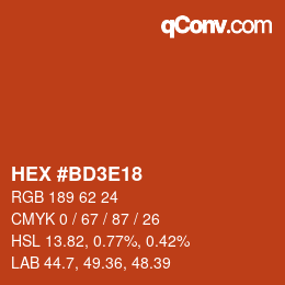 Color code: HEX #BD3E18 | qconv.com
