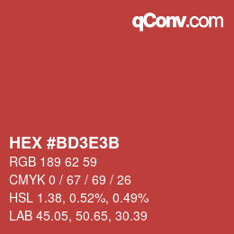 Color code: HEX #BD3E3B | qconv.com