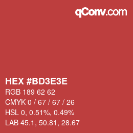 Color code: HEX #BD3E3E | qconv.com