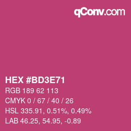Color code: HEX #BD3E71 | qconv.com