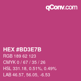 Color code: HEX #BD3E7B | qconv.com