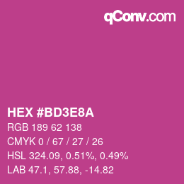 Color code: HEX #BD3E8A | qconv.com