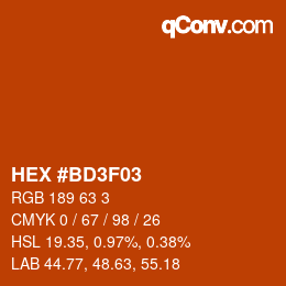 Color code: HEX #BD3F03 | qconv.com