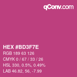 Color code: HEX #BD3F7E | qconv.com