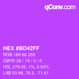 Color code: HEX #BD42FF | qconv.com