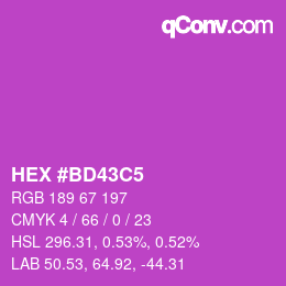 Color code: HEX #BD43C5 | qconv.com