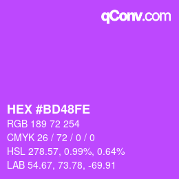 Color code: HEX #BD48FE | qconv.com