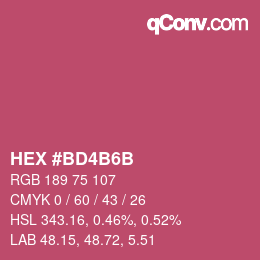Color code: HEX #BD4B6B | qconv.com