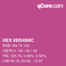 Color code: HEX #BD4B8C | qconv.com