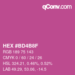 颜色代码: HEX #BD4B8F | qconv.com