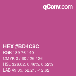 Color code: HEX #BD4C8C | qconv.com
