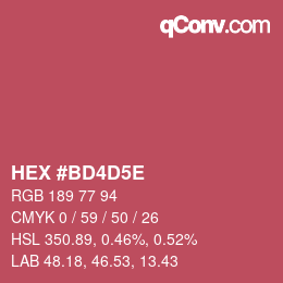 颜色代码: HEX #BD4D5E | qconv.com