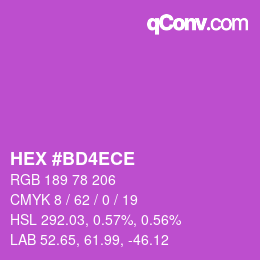 カラーコード: HEX #BD4ECE | qconv.com