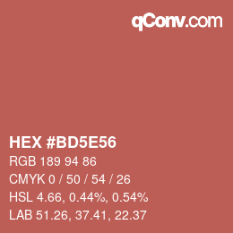 Color code: HEX #BD5E56 | qconv.com