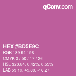 Código de color: HEX #BD5E9C | qconv.com