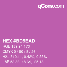 カラーコード: HEX #BD5EAD | qconv.com