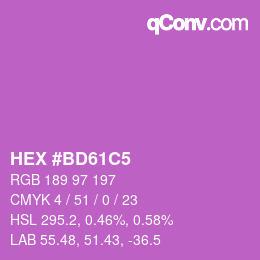 カラーコード: HEX #BD61C5 | qconv.com