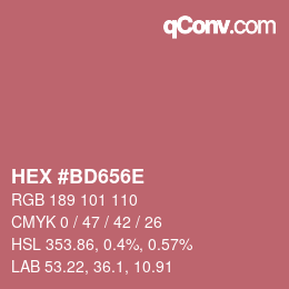 Color code: HEX #BD656E | qconv.com