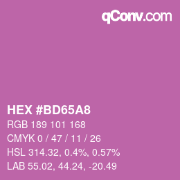 カラーコード: HEX #BD65A8 | qconv.com