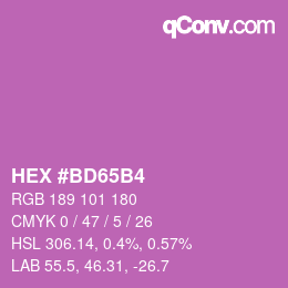 Color code: HEX #BD65B4 | qconv.com