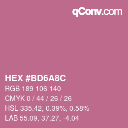 Color code: HEX #BD6A8C | qconv.com