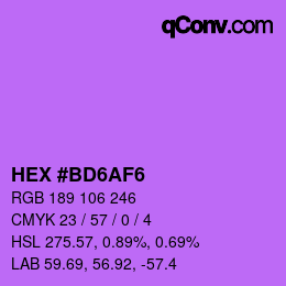 Color code: HEX #BD6AF6 | qconv.com