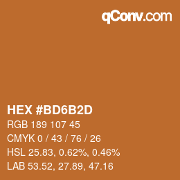 Color code: HEX #BD6B2D | qconv.com