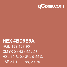 Color code: HEX #BD6B5A | qconv.com