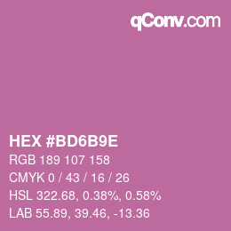 Color code: HEX #BD6B9E | qconv.com