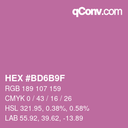 Color code: HEX #BD6B9F | qconv.com