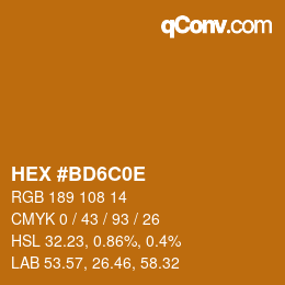 Color code: HEX #BD6C0E | qconv.com
