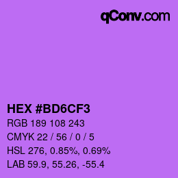 Color code: HEX #BD6CF3 | qconv.com