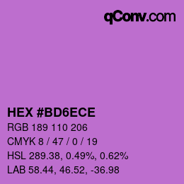 カラーコード: HEX #BD6ECE | qconv.com