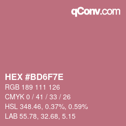 Color code: HEX #BD6F7E | qconv.com