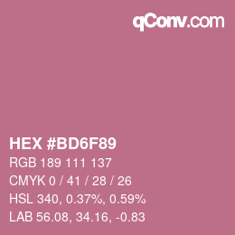 カラーコード: HEX #BD6F89 | qconv.com