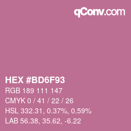 Color code: HEX #BD6F93 | qconv.com