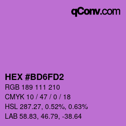 Color code: HEX #BD6FD2 | qconv.com