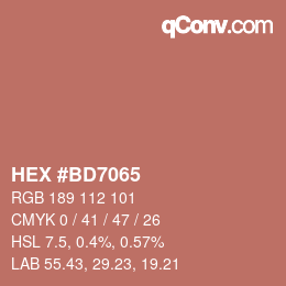 Color code: HEX #BD7065 | qconv.com