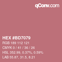颜色代码: HEX #BD7079 | qconv.com