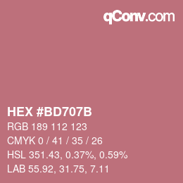 Color code: HEX #BD707B | qconv.com