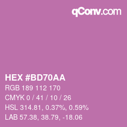 Color code: HEX #BD70AA | qconv.com
