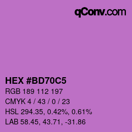 Color code: HEX #BD70C5 | qconv.com