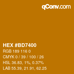 Código de color: HEX #BD7400 | qconv.com