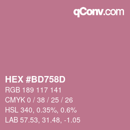Código de color: HEX #BD758D | qconv.com