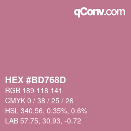 カラーコード: HEX #BD768D | qconv.com