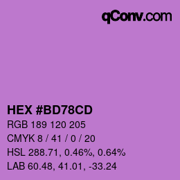 Color code: HEX #BD78CD | qconv.com