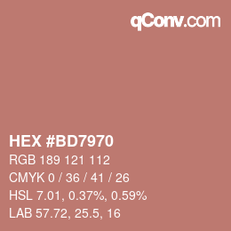 Farbcode: HEX #BD7970 | qconv.com