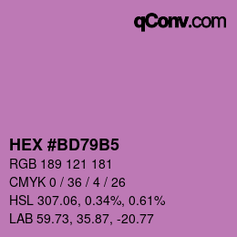Color code: HEX #BD79B5 | qconv.com
