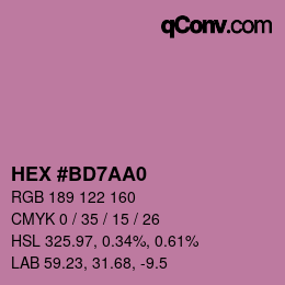 Farbcode: HEX #BD7AA0 | qconv.com